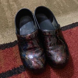 Burgundy glitter dansko nursing shoes. Broke in and ready to go.
